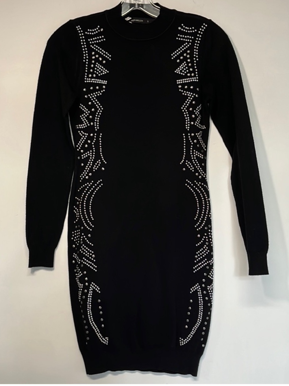 Karen Millen Black Stud Detail Knit Dress